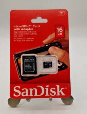SanDisk 16 GB micro SDHC Card with Adapter  HD Video - Image 1 of 2