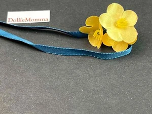 American Girl Josefina Meet Yellow Primroses Flowers and Blue Satin Hair Ribbon - Picture 1 of 8