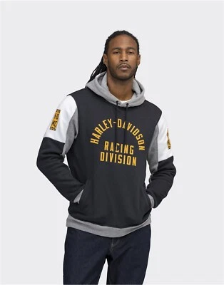 Harley-Davidson Homme à Manches Longues " Racing Colorblock à Capuche " Noir 96 - Photo 1/3