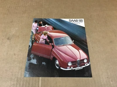 Folleto vintage de vendedor de concesionario Saab 1968 Foto 1 de 4