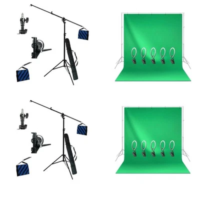 Paquete de fotos/video - 2x pantallas verdes 6x9 + 2x soportes de pluma con bolsas Foto 1 de 4