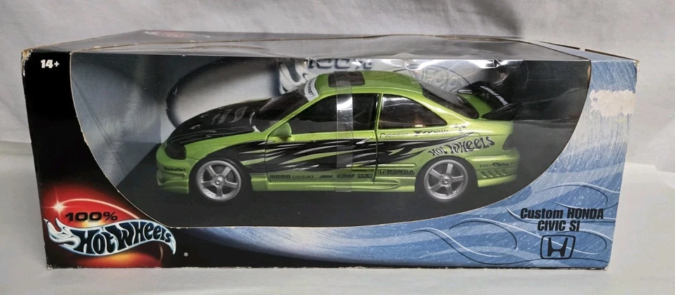 Vintage Mattel 01 Hot Wheels Honda Civic SI Custom Super Street Diecast Car 1:18 - Image 1 of 4