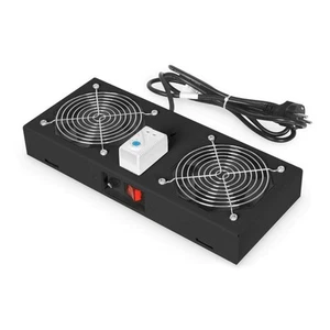 DIGITUS Professional Dachlüftereinheit 19" Gehäuse 2 Lüfter Thermostat Schwarz - Bild 1 von 1
