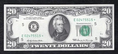 FR. 2067-E* 1969 $20 *STAR* FEDERAL RESERVE NOTE RICHMOND, VA ABOUT UNCIRCULATED - Image 1 of 2