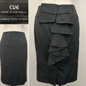 CUE Grey Pencil Lined Skirt Size 8 - Picture 1 of 9