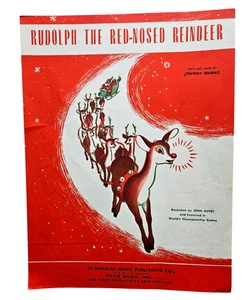 Vintage Sheet Music Rudolph The Red-Nosed Reindeer By Johnny Marks (1949) - Picture 1 of 5