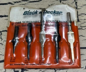 VTG Black & Decker U1588 Screwdrill &  Countersink 5pc Tool Bit Set USA - Bild 1 von 8