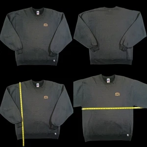 Vntg 90s Russell Athletic Sweatshirt Crewneck Embroidered + Hem Tag Mexico Black - Picture 1 of 10