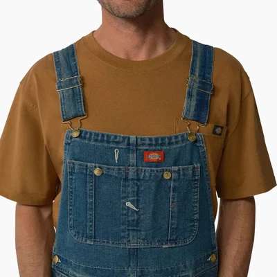 Dickies Mens Indigo Bib Overall, Medium Heritage Tint 42x36 - Image 1 of 4