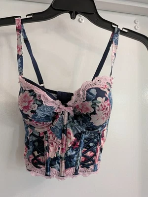 Victoria's Secret Dream Angels Floral Encaje Corsé Bustier Sujetador Top Talla 32D/DD Foto 1 de 4