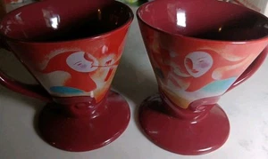 2 Ceramic Frangelico Liqueur Footed Coffee Mug Linda Frichtel 1999. Never Used  - Picture 1 of 8