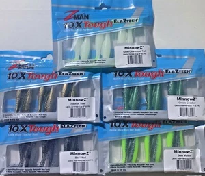 Z-Man MinnowZ 3" inch Soft Body Paddle Tail Swimbait 6 pack Lure Zman Pick - Picture 1 of 9