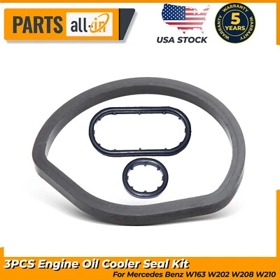 Kit de sellado de enfriador de aceite de motor de 3 piezas para Mercedes Benz ML320 ML500 CL500 1121849961 Foto 1 de 4