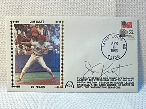 Jim Kaat Signed First Day Cover FDC 1938 25 Years Baseball Envelope Cachet JSA - Picture 1 of 3