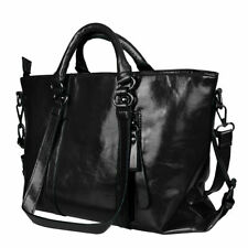 Women's Large Tote Shoulder Handbag Soft Leather Satchel Bag Hobo Purse Black