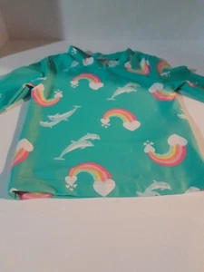 Carters 2t Dolphins And Rainbow Aqua Pullover Swim Top Only NWT So Cute - Picture 1 of 5