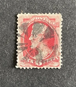 mystamps US #148, 6 cent Lincoln, 1870, used, F - Picture 1 of 2