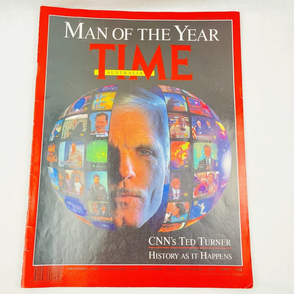 TIME Magazine AU Edition Jan 6 1992 - ‘Man of The Year-Ted Turner’. - Image 1 of 4
