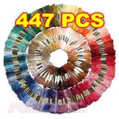 447 Colors Cross Stitch Thread Pattern Kit Chart Embroidery Floss Sewing Skeins - Image 1 of 4