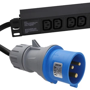 Pdu C13 Prises 12 Moyen De 32A Commando Unité Distribution Courant Horizontal 3M - Photo 1/10