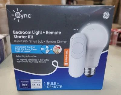 Cync GE Bedroom Light + Remote Starter Kit - Smart Bulb Remote Dimmer