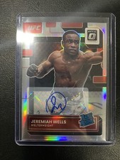 2023 PANINI OPTIC UFC #136 JEREMIAH WELLS SILVER HOLO AUTO RATED ROOKIE RC