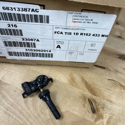 OEM Mopar Continental Chrysler Dodge Jeep TPMS Tire Pressure Sensor 68313387AC - Image 1 of 4