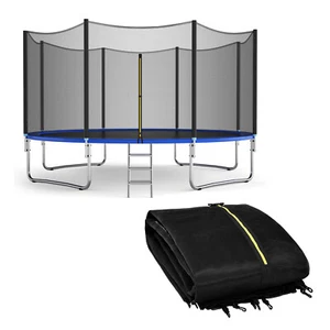 12FT/14FT Trampoline Safety Net Replacement Protection Enclosure Net w/ Zipper - Picture 1 of 12