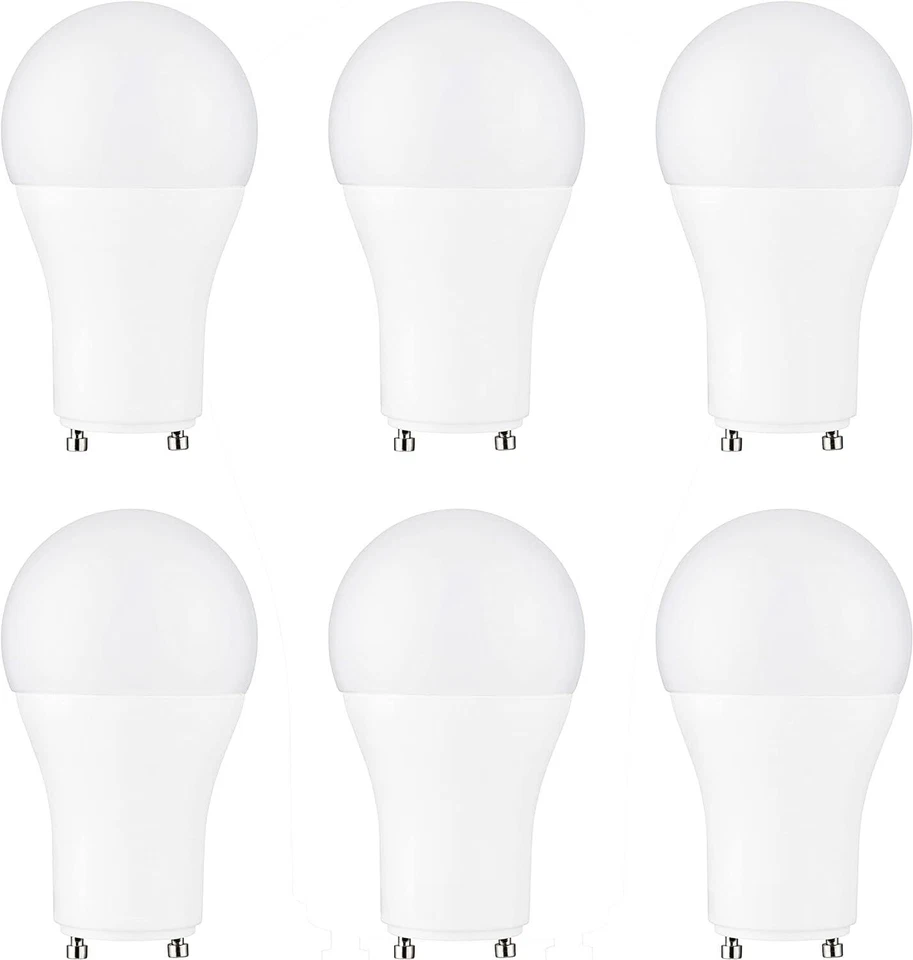 6Pack GU24 LED Light Bulb, 2700K Warm White, 14W (100W), A19, Dimmable, 1500LM - Image 1 of 1