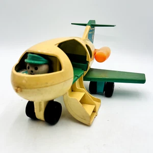 1970’s Fisher Price Vintage Little People Toy Jet Airplane Passenger Plane - Picture 1 of 14