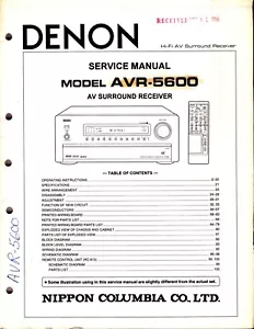 Original Denon AVR-5600 Service Manual - Picture 1 of 1