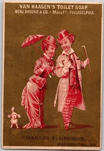 Victorian Trade Card Van Haagen's Toilet Soap Benjamin Brooke & Co. Philadelphia - Picture 1 of 2
