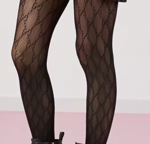 Gucci Women's Black Stretch Interlocking G Tights sz Small - Picture 1 of 2
