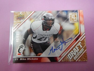 2009 Upper Deck Draft Edition / 50 Mike Mickens #75 Rookie RC Auto Autograph - Image 1 of 4