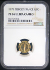 France 1979 Gold 0.217 oz 1 Centime Piefort NGC PF 66 UCAM ~ 300 Total Mintage