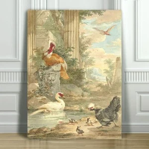 VINTAGE BIRD ART - Turkey, Chicken & Duck - CANVAS ART PRINT POSTER - 18x12" - Picture 1 of 1