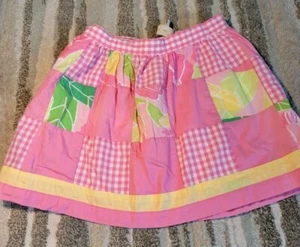 Lilly Pulitzer Girls Skirt Size 5 Lined Patchwork Pink Gingham Floral - Picture 1 of 3