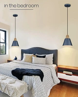 Modern Pendant Lighting for Kitchen Island Hammered Metal Shade, Blue 4FG59MIL-2 - Image 1 of 4