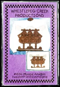 Whistlepig Creek Prod. #1074 MOOSE AMIGOS Applique modello trapunta - Foto 1 di 2