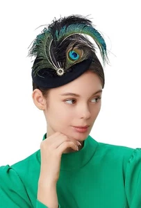 BABEYOND Fascinator PillBox Hat Women 1920s Great GATSBY Tea Party Fascinator - Picture 1 of 5