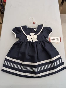 Rare Editions Baby/Toddler Occasion Lined Lightweight Dress Navy 18mo SW10 - Picture 1 of 5