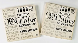 Lot of 2 Concertape 7" Reel to Reel Tapes 1800 Feet 1.0 MIL - Picture 1 of 5