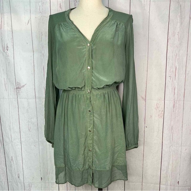 2022新入荷 Gypsy05／ジプシー05 ボタンダウンシルクシャツワンピース