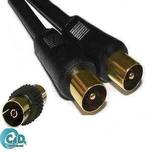 Coaxial TV Aerial Cable Extension RF Fly Lead Digital Male to Male Coax 1m - 50m - Picture 1 of 11