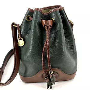 Dooney Bourke Bucket Bag grün Vintage Kordelzug Allwetter Leder (AWL) - Bild 1 von 23