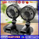 Air Circulator Fan Dual Head Mini Car Fan Cooler for Car Home Use (Black)