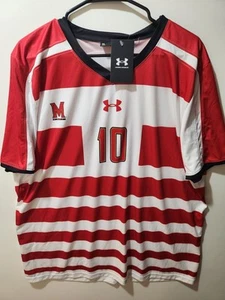 XL - UNDER ARMOUR Maryland Terrapins Terps dri-fit striped JERSEY Soccer shirt - Picture 1 of 4