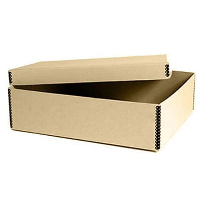Archival Methods Metal Edge Short Top Box 12.5x15x4.25", Tan - Image 1 of 2