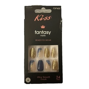 Kiss Fantasy Nails Ready To Wear Medium Coffin FDFN05 - Picture 1 of 3