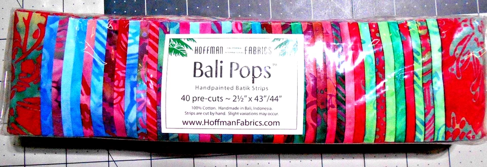 HOFFMAN BALI POPS BATIKS#BR-608-MACARSTON "40-2.5" STRIPS  BTJR - Image 1 of 1